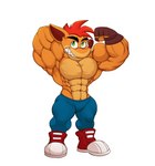 abs anthro biceps big_muscles bottomwear clothed clothing flexing footwear male muscular muscular_male pants pecs shoes solo topless kheel activision crash_bandicoot_(series) crash_bandicoot bandicoot mammal marsupial hi_res