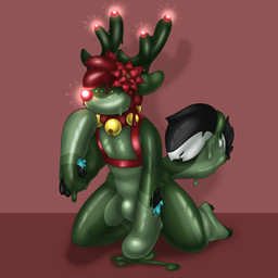 bulge clothing collar drone eyeless goo_transformation latex mouthless null null_bulge slime suit transformation captaincronus deer mammal new_world_deer reindeer 1:1 absurd_res hi_res