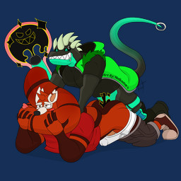 anthro bareback blush bodily_fluids boots bulge clothed clothed_sex clothing cum cum_in_ass cum_inside doggystyle duo erection erection_under_clothing footwear from_behind_position furgonomic_piercing furgonomics genital_fluids heart_symbol hoodie horn humping male male/male pecs piercing sex shirt shoes smile sneakers tail tail_piercing teeth thrusting topwear conditional_dnp notkastar mythology jack_dragon_(notkastar) ailurid dragon mammal mythological_creature mythological_scalie red_panda scalie 1:1 alpha_channel