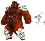 anthro belly brown_body brown_fur fur humanoid_hands male moobs nipples overweight overweight_anthro overweight_male simple_background solo text white_background kodanukimanpuku bear mammal 2009