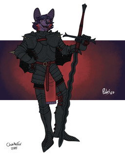 anthro armor armor_plates armored_boots clothing curved_sword ears_up gauntlets gloves handwear holding_melee_weapon holding_object holding_sword holding_weapon looking_at_viewer male melee_weapon open_mouth solo sword teeth teeth_showing tongue weapon bartek22 4:5 hi_res