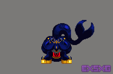 big_butt butt clothing drone dronesuit dronification female genitals glistening glistening_body hypnosis hypnotic_eyes hypnotic_visor latex latex_clothing latex_skinsuit mind_control skinsuit solo sprite sprite_art tail tight_clothing vulva exkrill project_x_love_potion_disaster fan_character cetacean dolphin humanoid mammal marine toothed_whale digital_media_(artwork) pixel_(artwork)