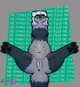 anthro bedroom_eyes belly belly_nipples bodily_fluids breasts facial_markings female female_anthro genital_fluids head_markings leg_markings looking_at_viewer markings mask_(marking) multi_nipple narrowed_eyes nipples pear-shaped_figure seductive socks_(marking) tail vaginal_fluids wet white_body wide_hips conditional_dnp fylumi femlumi_(fylumi) domestic_ferret mammal mustelid musteline true_musteline weasel absurd_res hi_res