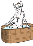 5_fingers anthro areola bathing bathtub braided_hair breasts ear_piercing ear_ring female fingers genitals green_eyes hair markings nipples nude piercing ponytail pussy ring_piercing simple_background small_breasts solo standing striped_markings stripes water water_ripple white_background wood_container evilymasterful third-party_edit bethesda_game_studios microsoft the_elder_scrolls the_elder_scrolls_online zenimax_online_studios ajira_(swordfox) felid feline khajiit mammal pantherine tiger 2021 color_edit colored flat_colors