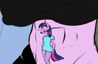 abs anthro duo female growth macro shrinking size_transformation solo_focus transformation cosmonaut friendship_is_magic hasbro my_little_pony starlight_glimmer_(mlp) twilight_sparkle_(mlp) equid equine horse mammal pony digital_media_(artwork)