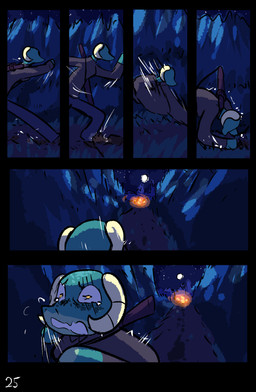 anthro clothed clothing female running solo tail yellow_eyes brradett lernie_(brradett) scalie absurd_res colored comic digital_media_(artwork) hi_res