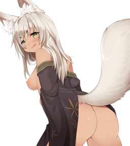 areola blush breasts butt female nipples simple_background tongue tongue_out white_background mofuaki animal_humanoid canid canid_humanoid canine canine_humanoid fox_humanoid humanoid mammal mammal_humanoid 2015