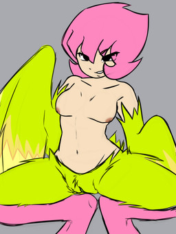 areola black_eyes breasts brown_nipples feather_hands feathers female fur genitals green_areola green_body green_fur hair humanoid_genitalia humanoid_vulva nipples nude pink_hair presenting pubes pubic_feathers seductive smile smiling_at_viewer smirk smirking_at_viewer solo spread_legs spreading vulva pokeeda8 echidna_wars_dx european_mythology greek_mythology milia_wars mythology animal_humanoid avian avian_humanoid harpy humanoid mammal mammal_humanoid mythological_avian mythological_creature 3:4 absurd_res digital_media_(artwork) hi_res
