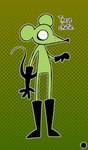anthro armwear black_boots black_clothing black_footwear black_gloves black_handwear black_nose black_tail boots clothing dialogue elbow_gloves footwear freckled_face freckles fur gesture gloves green_body green_fur halftone_background hand_gesture handwear knee_boots knee_highs legwear logo male mouthless pattern_background pointing raised_tail shoes simple_background solo tail text toony thatdawgmurray randal_(rexon02) mammal mouse murid murine rodent artist_logo artist_name english_text halftone hi_res signature