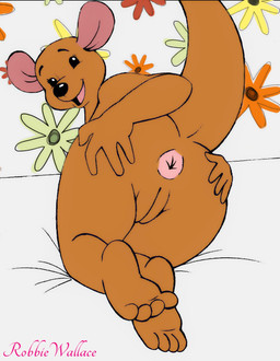 anthro anus brown_body butt butt_focus feet female foot_focus genitals looking_at_viewer mature_female paws presenting simple_background smile smiling_at_viewer soles solo toes vulva robbiewallace disney winnie_the_pooh_(franchise) kanga kangaroo macropod mammal marsupial digital_media_(artwork) hi_res