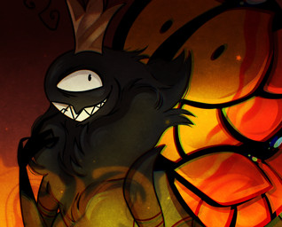 4_wings crown eyespots fire grin head_tuft headgear insect_wings lepidopteran_wings male markings multi_wing multicolored_wings orange_wings pupils ruff side_view small_pupils smile solo teeth toothy_grin tuft wings m11quda disney hoppers_(disney) pixar titus_(hoppers) arthropod butterfly insect lepidopteran 2026 digital_drawing_(artwork) digital_media_(artwork) hi_res