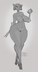 anthro big_breasts breasts claws eyelashes featureless_breasts female hair huge_breasts huge_hips huge_thighs looking_at_viewer navel short_hair small_waist solo thick_thighs wide_hips gikowinko disney treasure_planet captain_amelia alien domestic_cat felid feline felis mammal 2023 digital_media_(artwork) hi_res