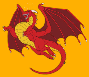 belly claws dewclaw digitigrade earhole feral finger_claws green_eyes horn male membrane_(anatomy) membranous_wings monotone_background open_mouth red_body red_wings scutes simple_background solo tail tailbutt tapering_tail thick_tail toe_claws white_claws white_horn wings yellow_belly thedinosaurmann european_mythology mythology zetralth dragon mythological_creature mythological_scalie scalie western_dragon absurd_res digital_media_(artwork) hi_res watermark