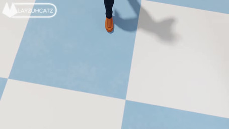 annoyed anthro black_fingernails black_nails blonde_hair blue_eyes bottomwear checkerboard_floor checkered checkered_floor clothing colored_nails denim denim_bottomwear denim_clothing fingernails fur hair jeans male nails pants solo standing whiskers yellow_body yellow_fur ceehaz layzuhcatz catz_(layzuhcatz) felid feline mammal 16:9 2025 3d_(artwork) animated digital_media_(artwork) hi_res short_playtime sound webm widescreen