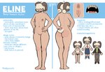 angry anthro anus braces butt colored_nails description female flat_chested genitals hair hair_over_eyes horn nails navel navel_piercing piercing pussy simple_background solo standing tail text theelgenerate eline_(theelgenerate) bovid caprine mammal sheep 2025 english_text hi_res model_sheet signature