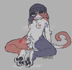 3_toes anthro armpit_hair balls beanie belly blush bodily_fluids body_hair breasts claws clothing ear_piercing ears_down eyebrows feet fur genital_fluids genitals gynomorph hair half-closed_eyes hat headgear headwear humanoid_genitalia intersex leaking_precum looking_at_viewer musk musk_clouds narrowed_eyes nipples nude penis piercing pivoted_ears precum pubes simple_background small_breasts smile solo spread_legs spreading sweat sweaty_balls sweaty_feet sweaty_genitalia tail toes vein veiny_penis white_background yellow_eyes gaypassionfruit epic_games fortnite meow_skulls calico_cat domestic_cat felid feline felis mammal 2025 signature