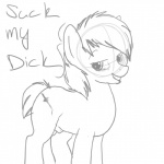 1:1 animal_genitalia anthropornorphic balls cutie_mark equid equine feral friendship_is_magic fully_sheathed genitals hasbro horse looking_at_viewer male mammal melee_weapon monochrome my_little_pony narcotic nude pony sheath simple_background sketch solo sword text weapon white_background