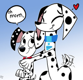 black_body black_fur black_nose black_spots blue_collar collar duo female feral floppy_ears fur hug male pink_inner_ear red_collar spots tail tail_motion tailwag toony white_body white_fur white_spots fahadlami19 101_dalmatian_street 101_dalmatians disney delilah_(101_dalmatians) dylan_(101_dalmatians) canid canine canis dalmatian domestic_dog mammal hi_res mother_(lore) mother_and_child_(lore) mother_and_son_(lore) parent_(lore) parent_and_child_(lore) parent_and_son_(lore) son_(lore)