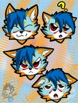 angry blue_hair confusion ears_down emotes eyebrows eyes_closed hair happy male pivoted_ears raised_eyebrow solo tired kevgonzalez95 falcon_woodwere arctic_wolf canid canine canis mammal wolf 3:4 headshot_portrait hi_res picture_in_picture portrait