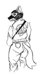 ambiguous_gender anthro balaclava clothed clothing diamond_dogs jacket logo mask solo topwear anon2000000 metal_gear_solid_v canid mammal digital_drawing_(artwork) digital_media_(artwork) monochrome