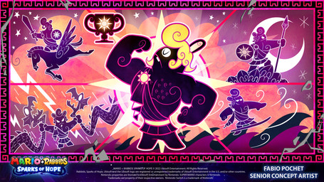 ambiguous_feral ambiguous_gender anthro award battle black_body black_fur black_hair black_mane black_scales black_spines black_tail black_toga black_wings blonde_facial_hair blonde_goatee blonde_hair body_hair buckteeth chest_hair closed_frown clothed clothed_anthro clothed_male clothing cloud copyright_symbol crescent_moon curly_hair electricity empty_eyes eyes_closed facial_hair featureless_crotch featureless_legs feral flexing flexing_bicep flexing_both_biceps flying frown frowning_at_viewer fur furrowed_brow goatee group hair holding_melee_weapon holding_neck holding_object holding_polearm holding_shield holding_spear holding_sword holding_weapon hooves larger_ambiguous larger_feral lightning long_ears looking_at_viewer male male_anthro mane melee_weapon mitten_hands moon mouth_closed muscular muscular_anthro night open_mouth open_smile outline outside pecs polearm pose quadruped raining riding scales sea shield short_mane size_difference sky smaller_anthro smaller_male smile spear standing standing_on_another star starry_sky surfboard surfing surprised sword symbol tail teeth text thunderstorm title toga trophy unguligrade water weapon white_outline wings year yellow_inner_ear fabio_pochet mario_bros mario_plus_rabbids_sparks_of_hope mythology nintendo raving_rabbids rayman_(series) ubisoft perfectus aquatic_dragon dragon equid equine lagomorph mammal marine mythological_creature mythological_equine mythological_scalie pegasus rabbid scalie 16:9 2023 4k absurd_res artist_name colored colored_line_art crossover digital_drawing_(artwork) digital_media_(artwork) english_description english_text hi_res multiple_images official_art widescreen