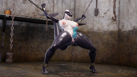 abdominal_bulge almost_fully_inside anthro anus areola arm_cuffs arms_tied bodily_fluids body_in_vagina body_invasion bound breasts creature_inside cuff_(restraint) ejaculation excessive_genital_fluids excessive_vaginal_fluids female genital_fluids genitals glistening glistening_body green_eyes humanoid_genitalia humanoid_vulva leg_cuffs legs_tied living_insertion living_insertion_play looking_pleasured moan nipples nude open_mouth partially_inside penetration questionable_consent raised_tail restraints solo spread_arms spread_eagle spread_legs spreader_bar spreading standing struggling tail tail_cuff tail_tied unbirthing vaginal vaginal_fluids vaginal_penetration vaginal_squirting vore vulva bizzyniz valorlynz_(modeler) pivari annelid aquatic cetacean dolphin leech mammal oceanic_dolphin orca toothed_whale worm 16:9 2026 3d_(artwork) 3d_animation animated blender_(artwork) blender_eevee_(artwork) digital_media_(artwork) hi_res loop no_sound short_playtime signature video widescreen
