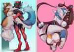 anthro anthro_on_anthro anthro_penetrated anthro_penetrating anthro_penetrating_anthro anus areola blue_hair blue_tail breasts brown_body brown_fur butt buttplug female female/female female_penetrated female_penetrating female_penetrating_female fur genitals grey_body grey_fur grey_tail hair lying male male/female male_penetrating male_penetrating_female nipples nude nude_anthro nude_female nude_male on_back penetration penis plug_(sex_toy) pussy sex sex_toy standing standing_sex strapon tail white_body white_fur white_tail cocoline_(artist) canid canine canis domestic_dog mammal wolf hi_res