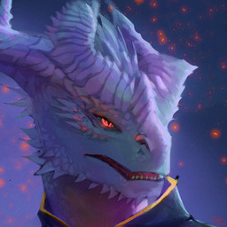 ambiguous_gender anthro blue_body blue_clothing blue_scales blue_topwear clothed clothing horn open_mouth pupils purple_body purple_scales red_eyes red_tongue ridged_horn scales sharp_teeth simple_background slit_pupils solo teeth tongue topwear famir baldur's_gate baldur's_gate_3 bioware dungeons_and_dragons electronic_arts hasbro larian_studios mythology wizards_of_the_coast corin_(raysparks) the_dark_urge_(baldur's_gate) dragon dragonborn_(dnd) mythological_creature mythological_scalie scalie 1:1 2023 dated headshot_portrait hi_res icon portrait signature