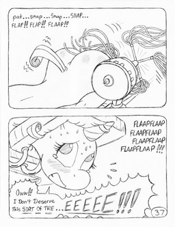 anthro bdsm big_butt blush blush_lines bodily_fluids bondage bound butt butt_slap dialogue electric_fan eyelashes female hands_tied horn horn_jewelry horn_ring inhibitor_ring jewelry magic_inhibitor magic_suppression massage_table nude nude_anthro nude_female oscillating_fan pain propeller ring ring_(jewelry) salon slap solo spa spanking speech_bubble spinner sweat tail tassels tears text tied_down torment torture torture_device unicorn_horn whipping whipping_butt circe_(artist) friendship_is_magic hasbro my_little_pony mythology rarity_(mlp) equid equine mammal mythological_creature mythological_equine unicorn comic english_text monochrome