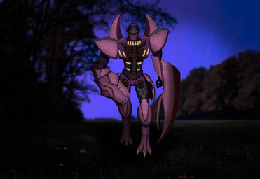 claws forest looking_at_viewer machine male not_furry plant purple_body red_eyes smile solo tree walking nikku_lunatique hasbro takara_tomy transformers transformers:_beast_wars megatron_(beast_wars) cybertronian dinosaur predacon prehistoric_species reptile robot scalie theropod tyrannosaurid tyrannosauroid tyrannosaurus tyrannosaurus_rex absurd_res hi_res