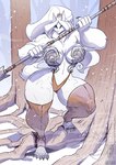 2022 5_toes abs anthro armor artist_name barefoot big_breasts blue_eyes breasts broad_shoulders canid canine canis claws clothed clothing conditional_dnp curvy_figure feet female forest full-length_portrait fur hair holding_melee_weapon holding_object holding_polearm holding_spear holding_weapon huge_thighs jollyjack legwear long_hair mammal melee_weapon muscular muscular_anthro muscular_arms muscular_female muscular_legs mythological_canine mythological_creature mythology outside panties plant polearm portrait skimpy small_waist snow snowing solo spear thick_thighs thigh_highs toe_claws toes tree unconvincing_armor underwear weapon were werecanid werecanine werewolf white_body white_fur white_hair wide_hips wolf