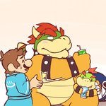 1:1 2020 anthro armband belly beverage_can bib blush blush_lines bowser bowser_jr. bracelet chain_chomp clothing collar cute_fangs drinking_straw eyes_closed father_(lore) father_and_child_(lore) father_and_son_(lore) group hair hi_res horn hot_spring human humanoid_hands jewelry koopa lates male mammal mario mario_bros multicolored_body nintendo onsen overweight overweight_male parent_(lore) parent_and_child_(lore) parent_and_son_(lore) red_hair robe scalie sharp_teeth shell sitting son_(lore) spiked_armband spiked_bracelet spiked_collar spiked_shell spikes spikes_(anatomy) teeth water