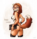 anthro armwear breasts butt clipboard clock clothing dipstick_tail eyewear female glasses legwear looking_back markings name_drop nude pose sexy_eyes side_boob smile solo stockings tail tail_markings watch wristwatch nightfury2020 illumination_entertainment sing_(movie) suki_lane canid canine canis domestic_dog hunting_dog mammal saluki sighthound hi_res pinup