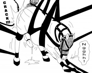 bdsm bodily_fluids bondage bound cum erection feral gag gagged genital_fluids genitals harness male mask penis precum quadruped sensory_deprivation solo strapped submissive submissive_male torture wearing_mask whipping literaturabdsm equid equine horse mammal black_and_white low_res monochrome