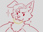 ambiguous_anthro ambiguous_gender anthro floppy_ears fluffy food fruit fur hair lemon plant solo star neon_noble jesam_(jesam) canid canine fox mammal red_fox true_fox 4:3 digital_media_(artwork) monochrome nonbinary_(lore) trans_(lore) trans_woman_(lore)