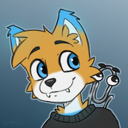 ambiguous_gender anthro blue_eyes close-up clothing duo fur orange_body orange_fur simple_background topwear white_body white_fur moodytail microsoft microsoft_office clippit daffy_(daffydaf123) canid canine fox mammal 1:1 2025 digital_media_(artwork) hi_res