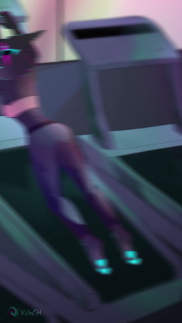 accident accidental_exposure anthro athletic_wear blush bottomwear clothing duo embarrassed embarrassing_nudity failed_attempt female glowing glowing_markings glowing_pawpads gym_bottomwear gym_shorts humiliation looking_at_viewer markings pawpads shorts silly tail tail_motion treadmill underwear underwear_on_face wardrobe_malfunction kuwsh sound_warning epic_games fortnite kimiko_five-tails pack_leader_highwire canid canine canis fox mammal wolf 9:16 animated hi_res short_playtime sound video