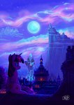 building canterlot castle cloud cloudsdale detailed_background female feral full_moon fur hair horn house moon pink_body pink_fur ponyville purple_eyes purple_hair sitting star town_hall tree_house wings jowybean friendship_is_magic hasbro my_little_pony mythology twilight_sparkle_(mlp) equid equine mammal mythological_creature mythological_equine winged_unicorn absurd_res hi_res