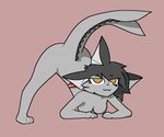 anthro ass_up breasts female grey_body hair jack-o'_pose pose simple_background smile solo alxdraws nintendo pokemon lunastrum eeveelution generation_1_pokemon pokemon_(species) vaporeon 6:5