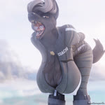 anthro bent_over big_breasts breasts breath cleavage clothed clothing duo eyewear fangs female female/female glasses looking_at_viewer macro micro nerd nipple_outline open_mouth oral_vore piercing student teacher teacher_and_student teeth tongue tongue_out tongue_piercing tracksuit vore young young_anthro sound_warning sunsetsarsaparilla canid canine canis domestic_cat felid feline felis mammal wolf 3d_(artwork) 3d_animation absurd_res animated digital_media_(artwork) hi_res sound webm