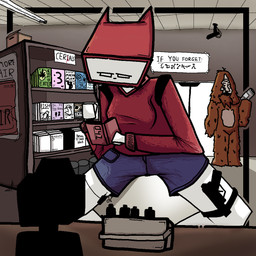 alcohol backpack beer beverage blue_bottomwear blue_clothing blue_pants bottomwear breasts cash_register cereal cereal_box clothing crouching detailed_background electronics female food for_a_head graffiti group gun hairless holding_object hoodie long_body looking_down machine male medium_breasts pants ranged_weapon red_clothing red_hoodie red_topwear screen screen_face sex_toy shelf shopping_cart shorts sign simple_eyes store television topwear trio vibrator wallet weapon white_body alberto_omega carthage_ishere_(cereal_idea) empty_firefighter848_(cereal_idea) memes_gbc_(cereal_idea) monkeytarpdo_(cereal_idea) twistedthememelord_(cereal_idea) stargate the_big_lez_show 041_(alberto_omega) fan_character sassy_the_sasquatch_(the_big_lez_show) humanoid object_head robot robot_humanoid sasquatch screen_head tv_head 1:1
