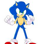 anthro biped blue_body blue_fur clothing double_thumbs_up footwear fur gesture gloves green_eyes grin hand_gesture handwear male pointing pointing_at_self shoes simple_background smile solo standing thumbs_up white_background nashi_(intothe_bluesky) sega sonic_the_hedgehog_(series) sonic_the_hedgehog eulipotyphlan hedgehog mammal 1:1