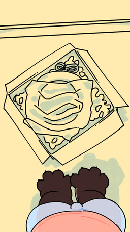 anthro bird's-eye_view bottomwear brown_body brown_eyes cel-shaded clothing high-angle_view male markings package pants paws ringlight shota spots toony white_markings yoga_pants young conditional_dnp furward_thinker ezra_(furward_thinker) domestic_cat felid feline felis mammal 2025 4k 9:16 absurd_res colored digital_drawing_(artwork) digital_media_(artwork) hi_res shaded