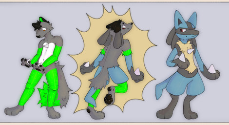 anthro male solo transformation katsergay nintendo pokemon generation_4_pokemon lucario pokemon_(species) absurd_res hi_res