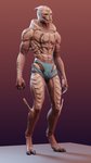 anthro blue_eyes clothing looking_at_viewer male muscular muscular_anthro muscular_male solo standing underwear kagekave bioware electronic_arts mass_effect alien turian 3d_(artwork) 9:16 digital_media_(artwork) hi_res