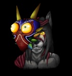 anthro black_background host majora's_mask_(item) male mask possession simple_background solo tentacles wolfgerlion64 majora's_mask nintendo the_legend_of_zelda majora wolfger hybrid