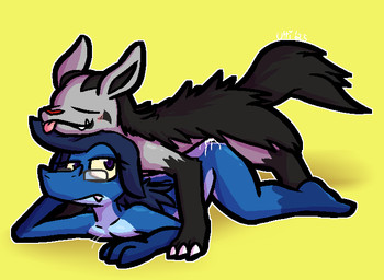 anthro anthro_on_feral anthro_penetrated ass_up bestiality black_body black_fur black_inner_ear blue_body blue_hair blue_scales blush bodily_fluids bored butt claws cum cum_on_butt cute_fangs doggystyle duo eyes_closed eyewear eyewear_only fangs feral feral_penetrating feral_penetrating_anthro from_behind_position frown fur genital_fluids glasses glasses_only grey_body grey_eyewear grey_fur grey_glasses hair hand_on_head interspecies knotting looking_at_another looking_up male male/male male_penetrated male_penetrating male_penetrating_male nude penetration pupils purple_eyes purple_pupils red_nose scales sex simple_background tapping_finger teeth toe_claws tongue tongue_out wearing_glasses white_claws yellow_background yellow_sclera ultilix nintendo pokemon ulti_(ultilix) generation_3_pokemon lizard mightyena pokemon_(species) reptile scalie 2025