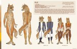 adolescent anthro brown_body clothed clothing female looking_at_viewer multi_nipple nipples nude paws pose solo text uniform young maziurek rue_(characters) rue_(maziurek) canid canine canis coyote mammal absurd_res english_text hi_res model_sheet