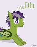 2021 4:5 absurd_res bat_pony bat_wings blue_background dubnium english_text equid fan_character feral green_body grey_hair hair happy hasbro hi_res looking_at_viewer lying male mammal membrane_(anatomy) membranous_wings multicolored_hair my_little_pony on_front one_eye_closed parclytaxel pupils purple_eyes purple_hair seeking_dusk signature simple_background slit_pupils smile solo text wings wink winking_at_viewer