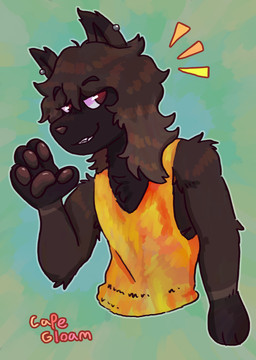 anthro biped black_body black_fur brown_eyes brown_hair brown_nose brown_pawpads clothed clothing ear_piercing ear_stud fur green_background grin hair half-closed_eyes long_hair male narrowed_eyes orange_clothing orange_shirt orange_tank_top orange_topwear pawpads piercing shirt simple_background smile snout solo tank_top topwear capegloam gulonine mammal mustelid musteline wolverine 2024 absurd_res clip_studio_paint_(artwork) digital_drawing_(artwork) digital_media_(artwork) half-length_portrait hi_res portrait